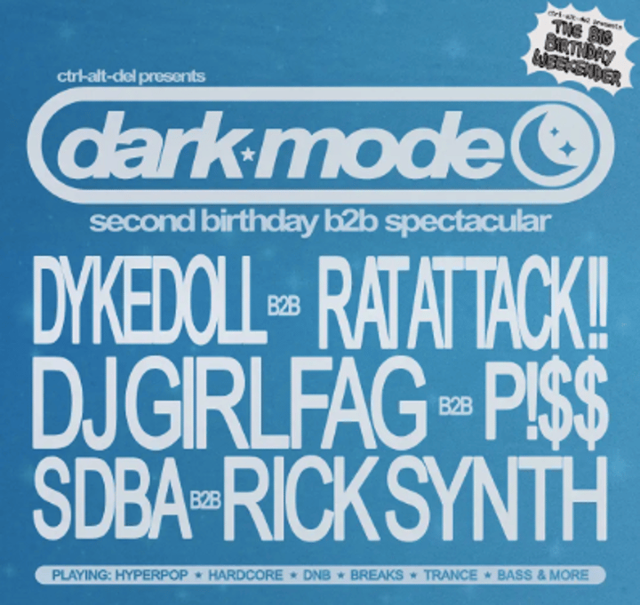 Ctrl Alt Del Birthday – Dark Mode club night