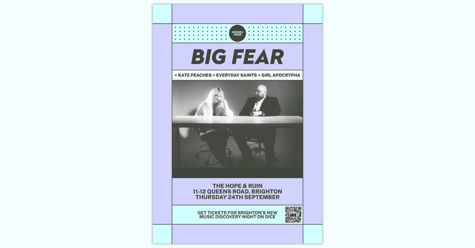 HH Presents: Big Fear + ﻿Kate Peaches ﻿+ Everyday Saints ﻿+ Girl Apocrypha